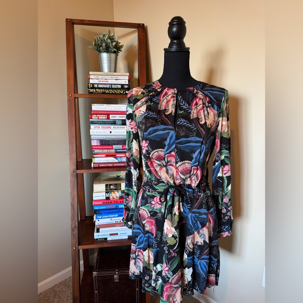 REISS floral print mini dress